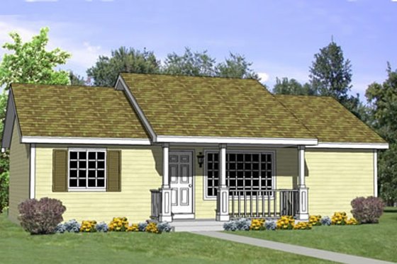 Exterior - Front Elevation for Ranch House Plan #116-257 - 4 bed, 2 bath