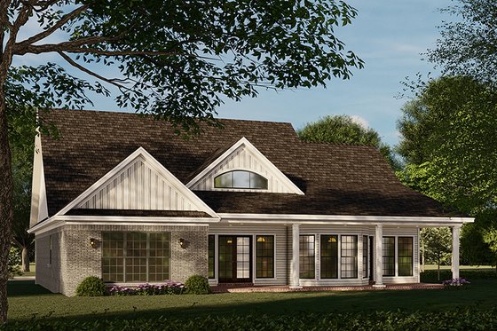 Exterior - Rear Elevation for Country House Plan #17-647 - 3 bed, 2 bath