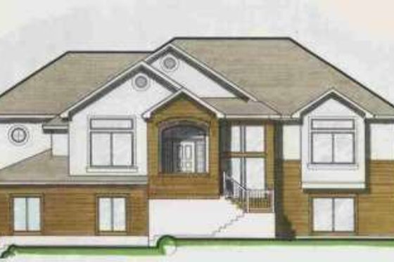 Exterior - Front Elevation for Traditional House Plan #308-114 - 5 bed, 3 bath