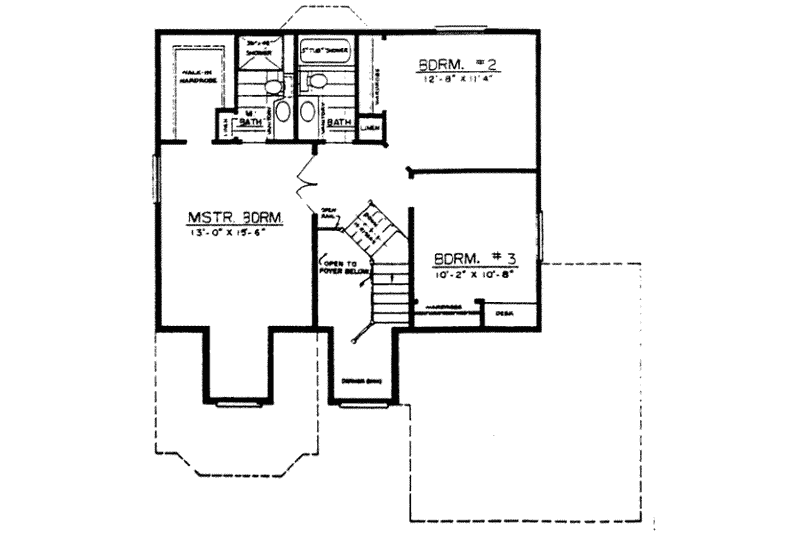 Architectural House Design - Floor Plan - Upper Floor for Traditional House Plan #303-109 - 3 bed, 2.5 bath
