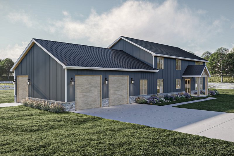 Home Plan - Exterior - Other Elevation 1 for Barndominium House Plan #455-523 - 4 bed, 2.5 bath