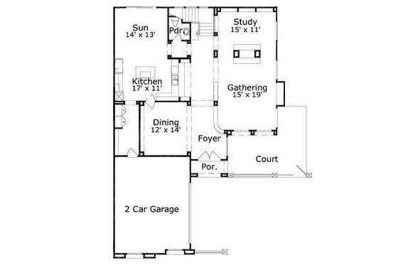 Floor Plan - Main Floor for European House Plan #411-868 - 3 bed, 3.5 bath