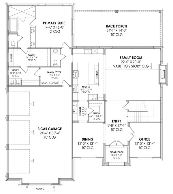 Architectural House Design - Tudor Floor Plan - Main Floor Plan #1096-50