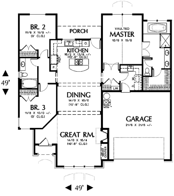 Home Plan - Traditional Floor Plan - Main Floor Plan #48-273