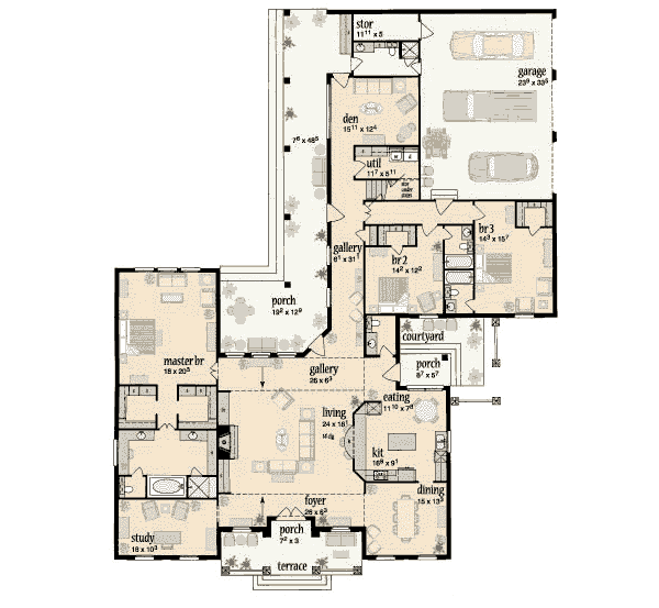 European Floor Plan - Main Floor Plan #36-239