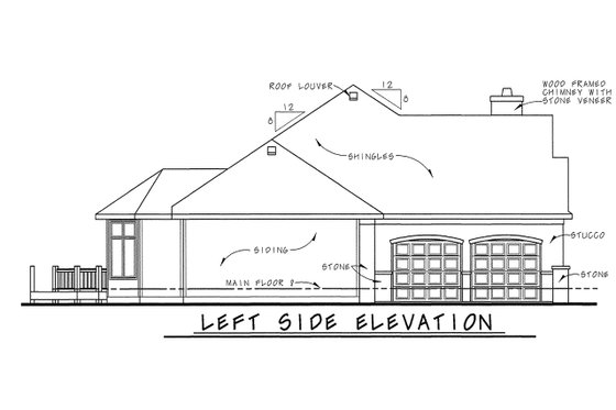 Exterior - Other Elevation for European House Plan #20-1818 - 3 bed, 4 bath