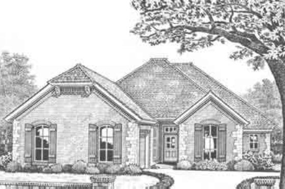 Exterior - Front Elevation for European House Plan #310-314 - 3 bed, 2.5 bath