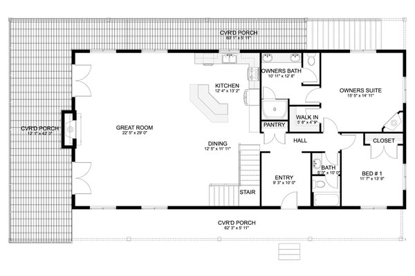 Home Plan - Cabin Floor Plan - Main Floor Plan #1060-355