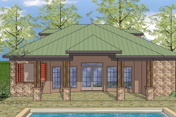 Exterior - Front Elevation House Plan #8-134 - 1 bed, 1 bath