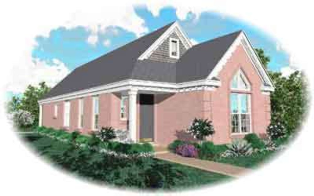 Exterior - Front Elevation 2 for Traditional House Plan #81-475 - 2 bed, 2 bath