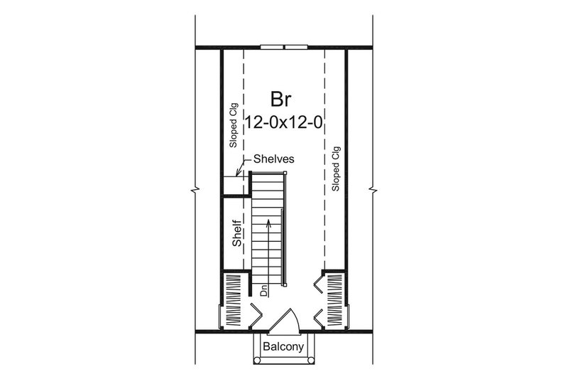 House Design - Floor Plan - Upper Floor for European House Plan #57-675 - 1 bed, 1 bath