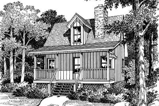 Exterior - Front Elevation for Cottage House Plan #417-101 - 1 bed, 1 bath