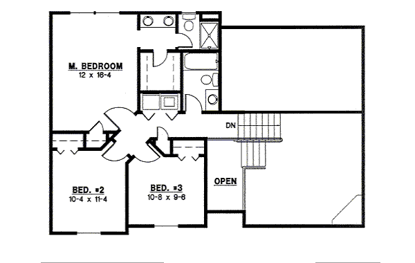 Traditional Floor Plan - Upper Floor Plan #67-799