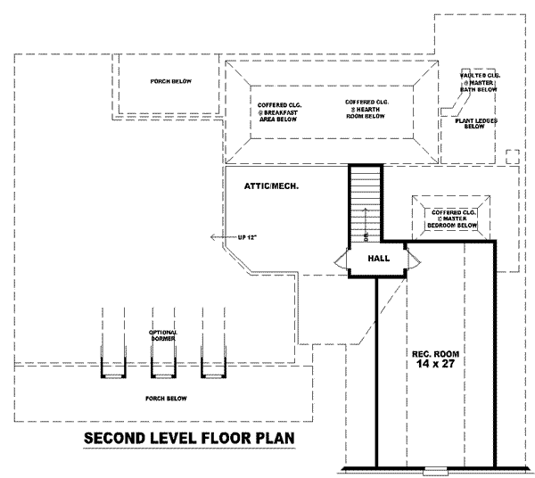 Southern Floor Plan - Upper Floor Plan #81-1030