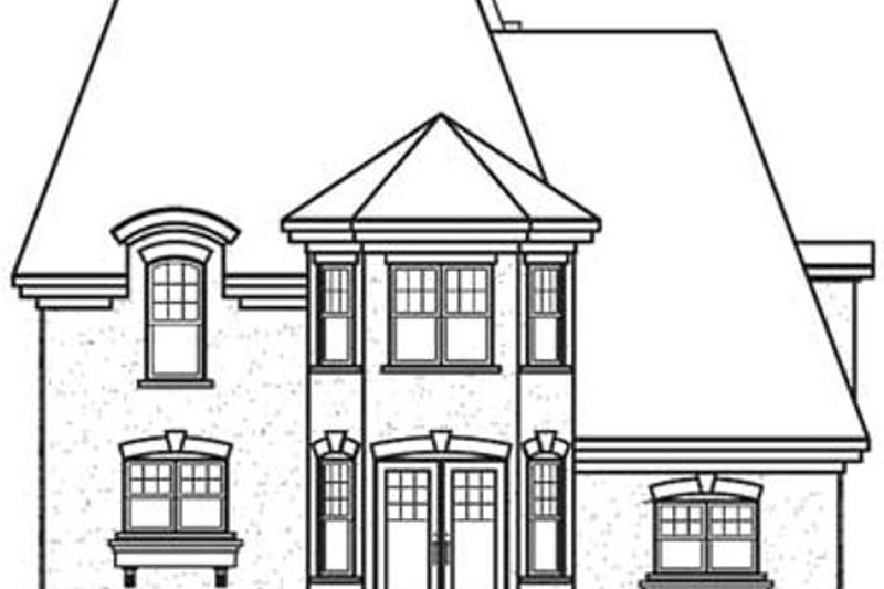 Architectural House Design - Exterior - Rear Elevation for European House Plan #23-574 - 3 bed, 2.5 bath