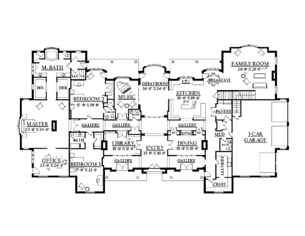 Architectural House Design - Country Floor Plan - Main Floor Plan #937-26