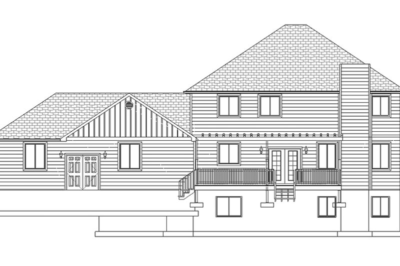 Dream House Plan - Exterior - Rear Elevation 3 for Traditional House Plan #1060-8 - 5 bed, 4 bath