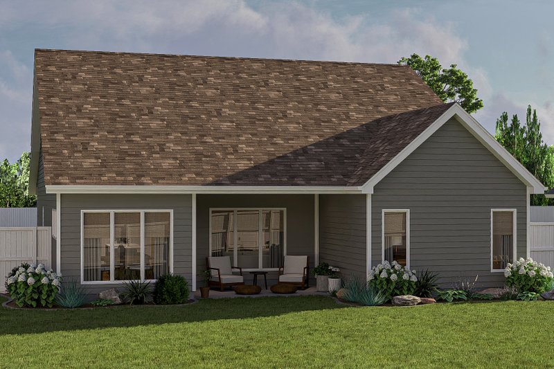 Architectural House Design - Exterior - Rear Elevation for Traditional House Plan #455-416 - 4 bed, 3 bath