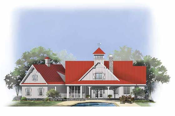 Exterior - Rear Elevation 5 for Country House Plan #929-807 - 2 bed, 3 bath