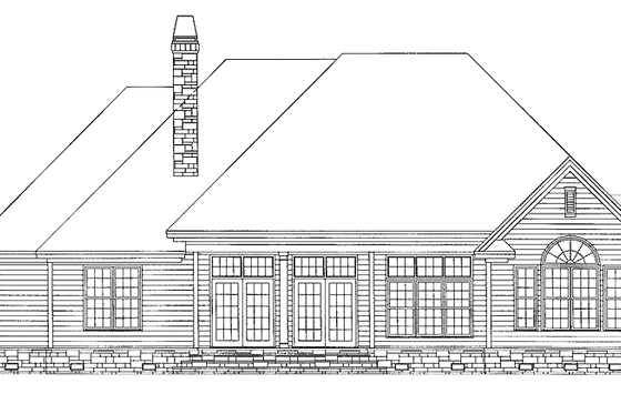 Exterior - Rear Elevation 2 for Country House Plan #929-556 - 4 bed, 3 bath
