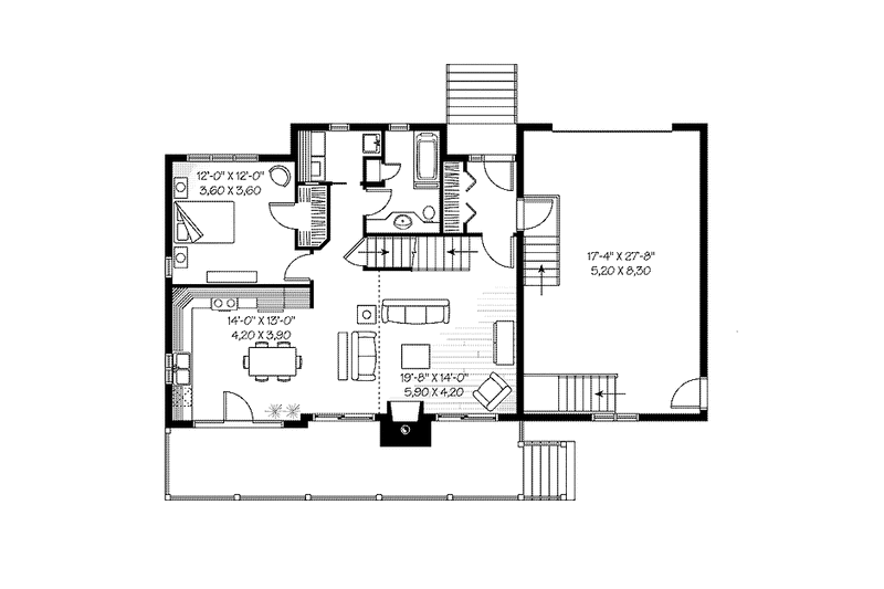 Home Plan - Floor Plan - Main Floor for Country House Plan #23-2409 - 3 bed, 2 bath