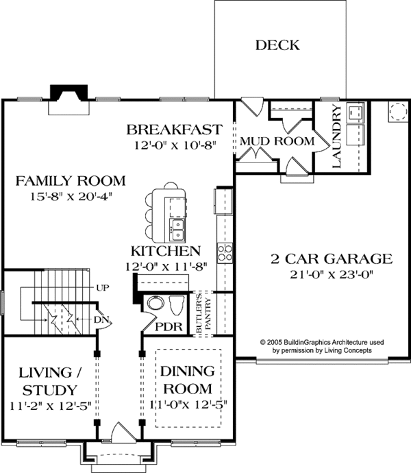 Home Plan - Traditional Floor Plan - Main Floor Plan #453-552