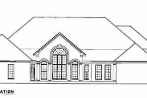 Exterior - Rear Elevation for European House Plan #17-1155 - 4 bed, 4 bath