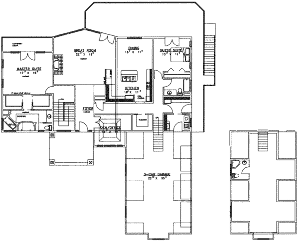 Architectural House Design - Traditional Floor Plan - Main Floor Plan #117-237