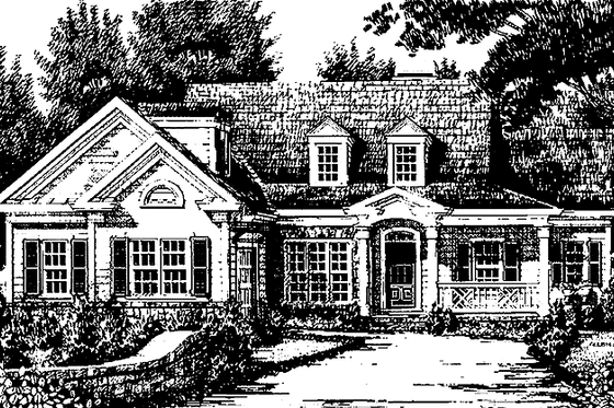Exterior - Front Elevation 3 for Country House Plan #927-721 - 3 bed, 2 bath