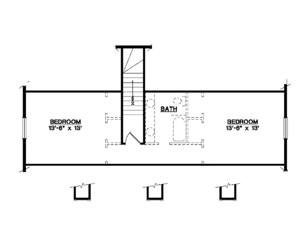 Home Plan - Colonial Floor Plan - Upper Floor Plan #45-433