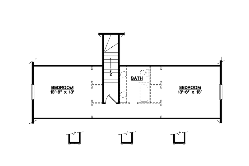 Home Plan - Floor Plan - Upper Floor for Colonial House Plan #45-433 - 4 bed, 2 bath