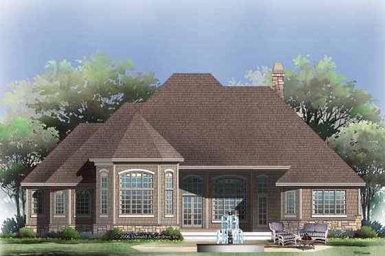 Exterior - Rear Elevation for Cottage House Plan #929-854 - 3 bed, 3 bath