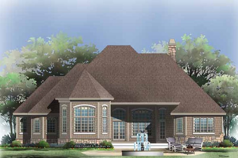 Architectural House Design - Exterior - Rear Elevation for Cottage House Plan #929-854 - 3 bed, 3 bath