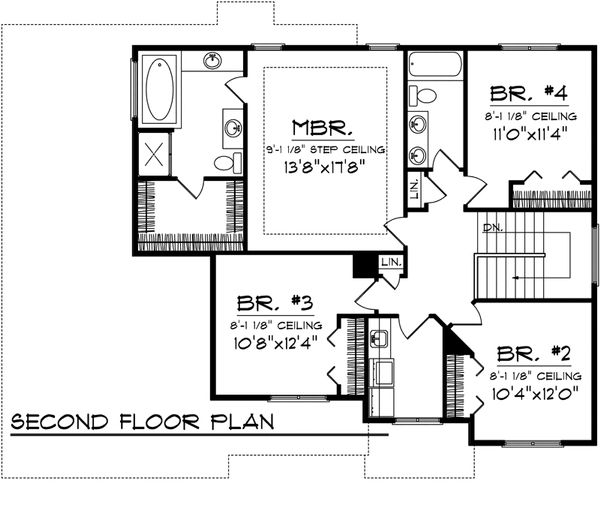Home Plan - Mediterranean Floor Plan - Upper Floor Plan #70-1095
