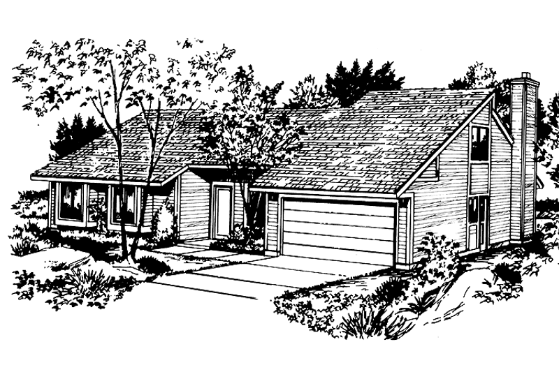 Dream House Plan - Exterior - Front Elevation 3 for Contemporary House Plan #320-795 - 3 bed, 2 bath