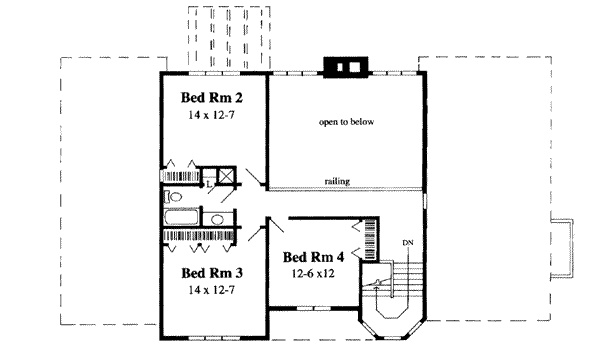 Modern Floor Plan - Upper Floor Plan #75-125