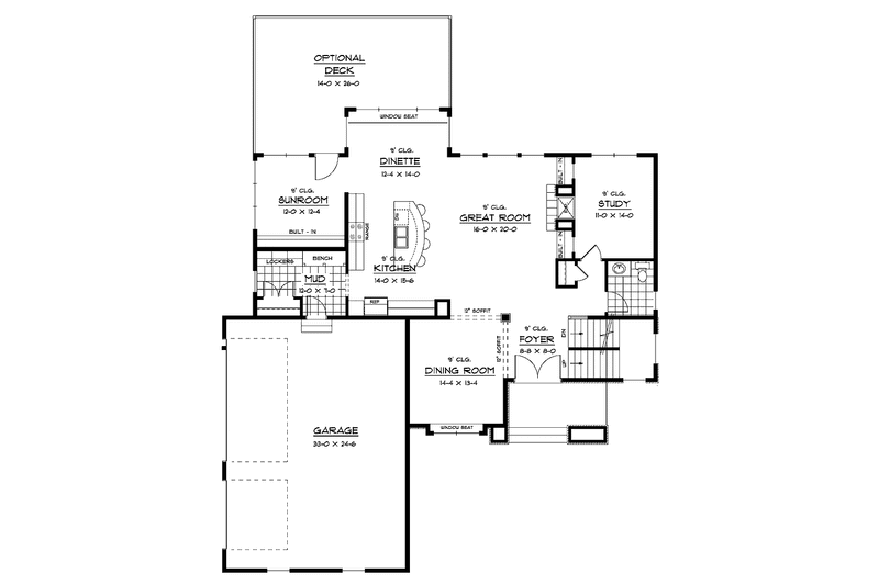 Home Plan - Floor Plan - Main Floor for Traditional House Plan #51-670 - 4 bed, 2.5 bath