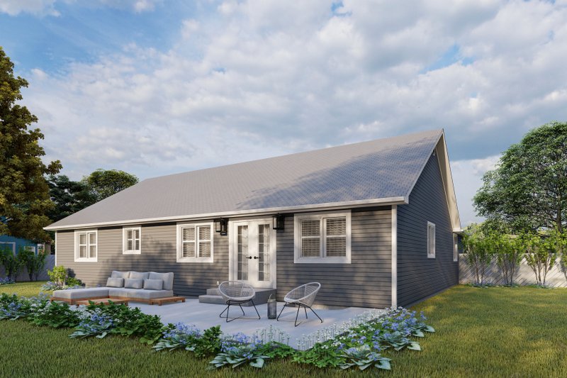 Dream House Plan - Exterior - Rear Elevation for Ranch House Plan #1060-14 - 3 bed, 2 bath