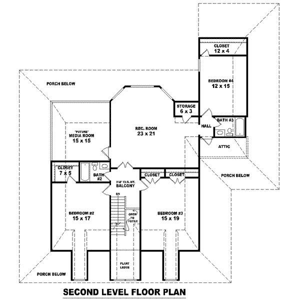 Country Floor Plan - Upper Floor Plan #81-1456