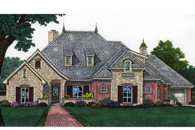 Home Plan - Exterior - Front Elevation 3 for Country House Plan #310-1205 - 4 bed, 3 bath