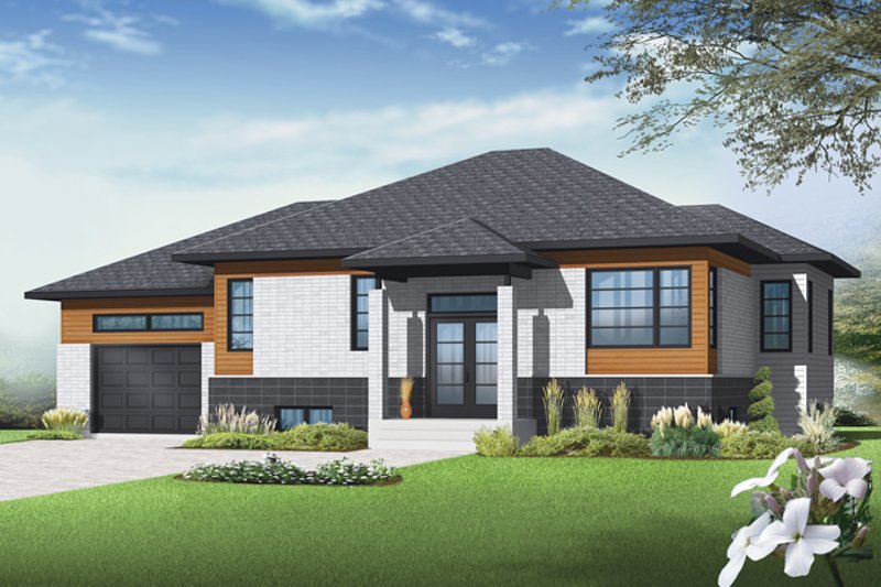 Dream House Plan - Exterior - Front Elevation 3 for Contemporary House Plan #23-2568 - 2 bed, 1 bath