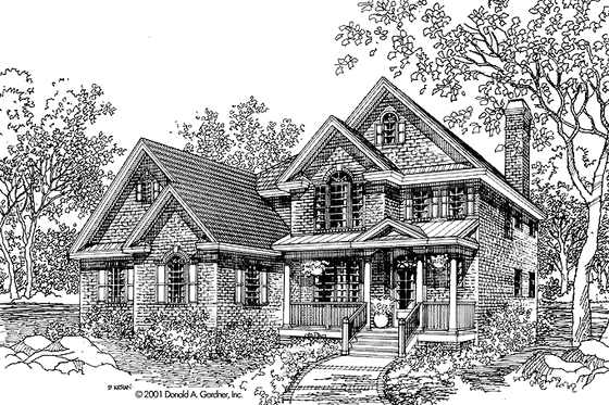 Exterior - Front Elevation 3 for Country House Plan #929-657 - 3 bed, 2.5 bath