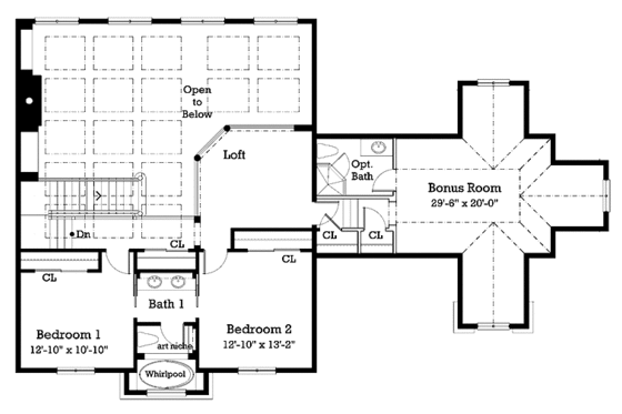 Floor Plan - Upper Floor for European House Plan #930-205 - 3 bed, 2.5 bath