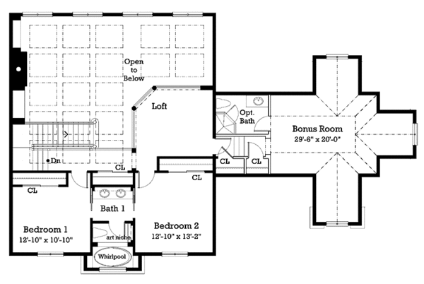 Architectural House Design - European Floor Plan - Upper Floor Plan #930-205