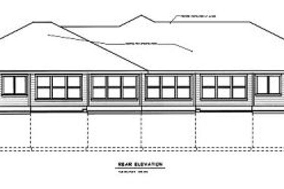 Exterior - Rear Elevation for Traditional House Plan #100-106 - 2 bed, 2.5 bath