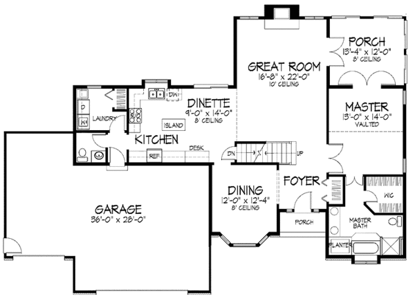 Architectural House Design - Tudor Floor Plan - Main Floor Plan #51-812