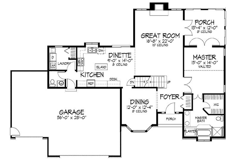 Home Plan - Floor Plan - Main Floor for Tudor House Plan #51-812 - 3 bed, 2.5 bath