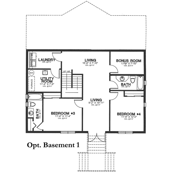 Cabin Floor Plan - Lower Floor Plan #115-159
