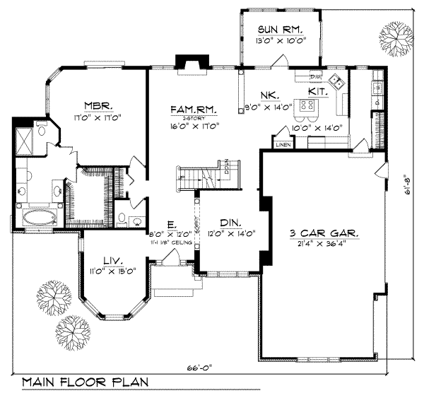 Home Plan - European Floor Plan - Main Floor Plan #70-412