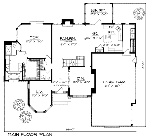 Dream House Plan - European Floor Plan - Main Floor Plan #70-412